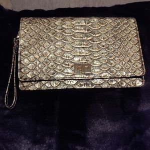 Brahmin Gold/Black Wristlet Clutch